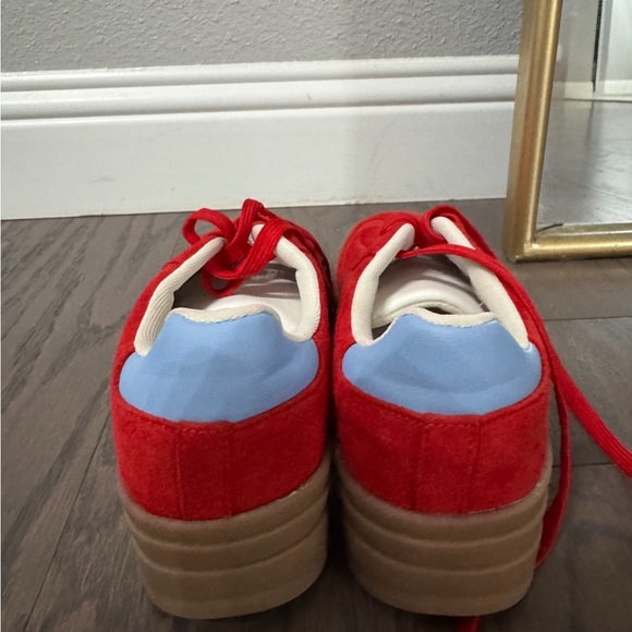 Red and Blue Sneakers with Gum Sole - Picture 3 of 4